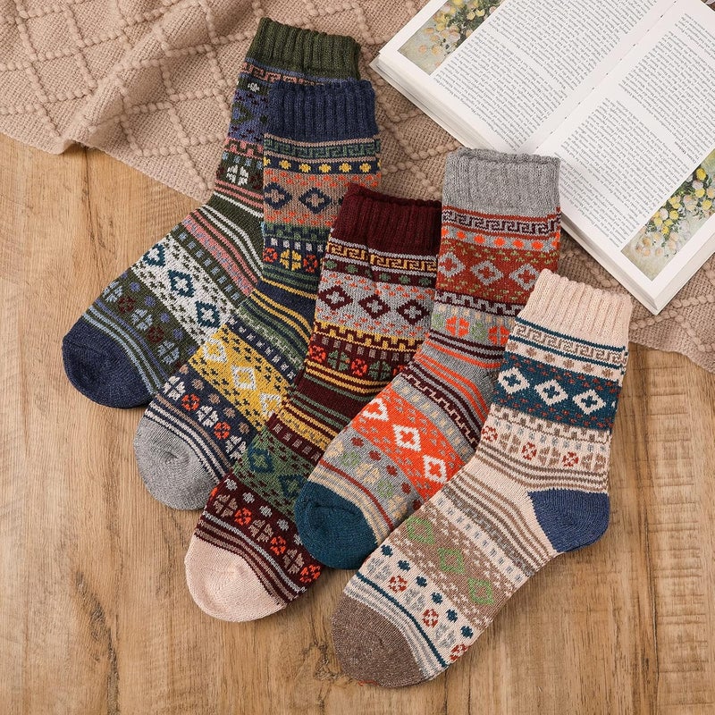 Clothclose Wool Socks - Winter Warm Wool Socks for Women Men, Soft Cozy Sock, Thick Knit Crew Boot Sock for Women Men - Image 2